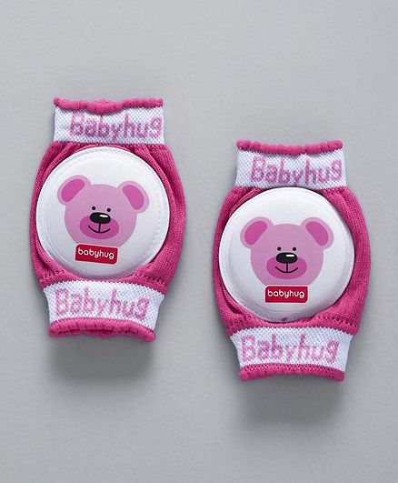 Babyhug Elbow & Knee Protection Pads Bear Print - Pink