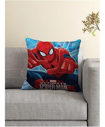 Marvel Spider Man Printed Cushion Cover - Red Blue