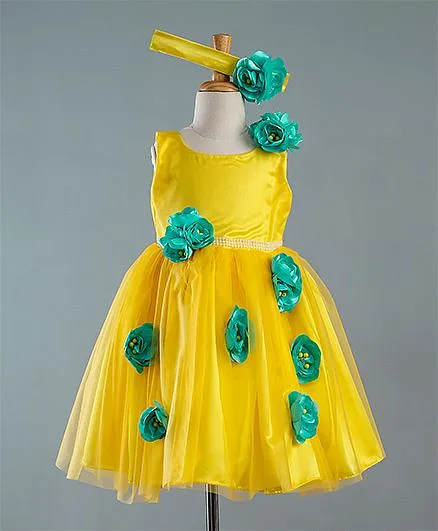 Li&Li BOUTIQUE Smart Party Wear Dress - Lemon Yellow