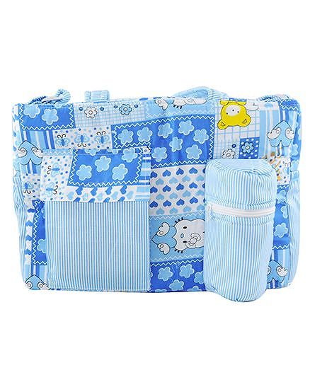 Ole Baby Multi Utility Diaper Bag Heart Print - Blue