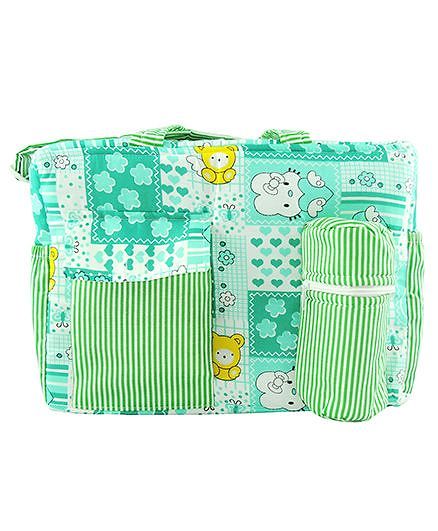Ole Baby Multi Utility Diaper Bag Heart Print - Green