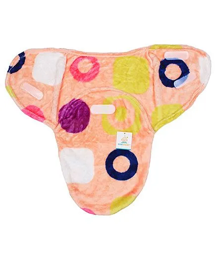 Ole Baby Fur Swaddle Wrapper Circle Print - Peach