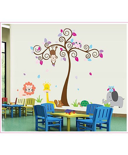 Oren Empower Wall Sticker Animal & Tree Print - Multicolor