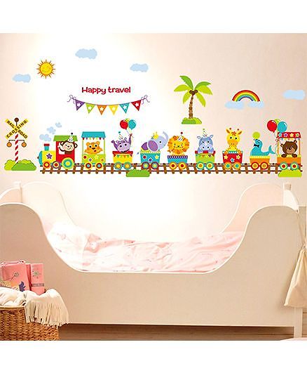 Oren Empower Animals Train Wall Decals - Multicolour