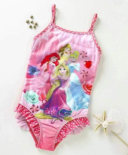 Disney V Cut Frill Swimsuit Polka Dots Print - Multi Colour