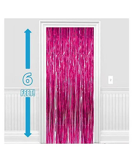 Party Propz Decorative Foil Curtain Set Of 2 - Pink