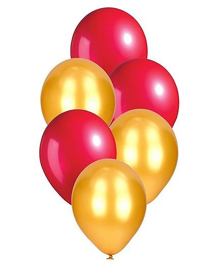 Party Propz Metallic Balloons Red Golden - 50 Pieces