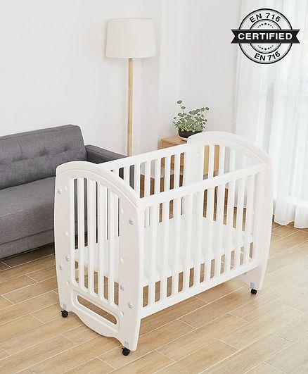 Babyhug Compacto 3 in 1 Cot Rocker Cum Study Table - White