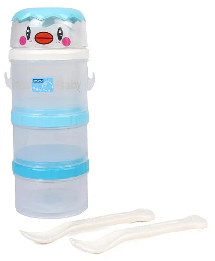 Papa Milk Powder Container With Spoon & Fork - Blue