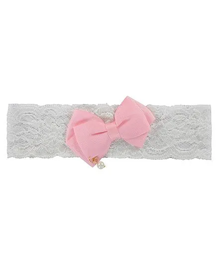 Funkrafts Ribbed Bow Wide Headband - Pink