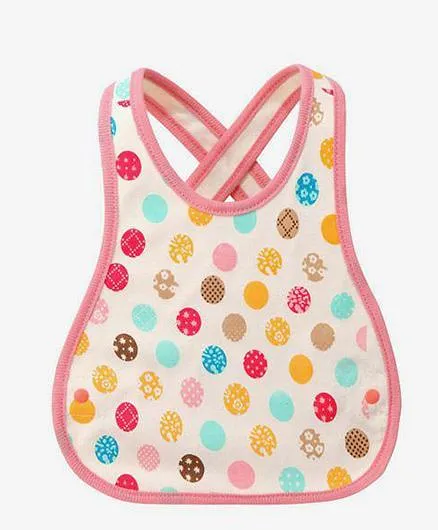 Little Hip Boutique Multicolor Dots Cross Back Bib - Pink