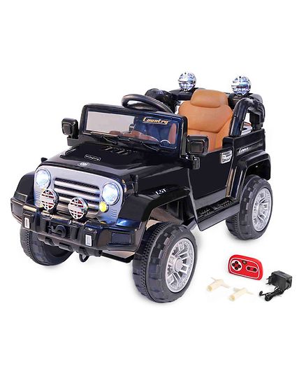 Babyhug Battery Operated Ride On Jeep With Parental Remote Control - Black