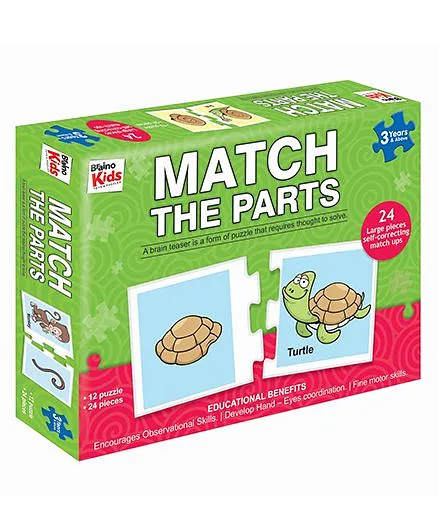 Braino Kids Match The Parts Jigsaw Puzzle Multi Color - 24 Pieces