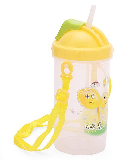 Water Bottle With Strap Yellow - 500 ml