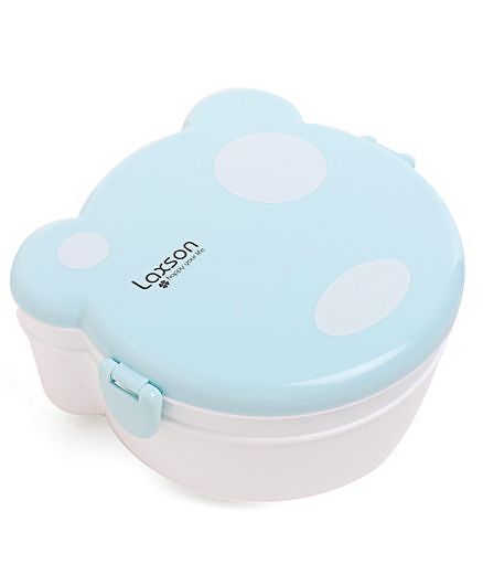Polka Dot Clip Lock Lunch Box - White Sea Green