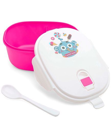Lunch Box Elephant Print - Pink White
