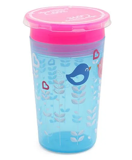 Munchkin Miracle 360 Decorated Sippy Cup Bird Print Blue Pink - 266 ml