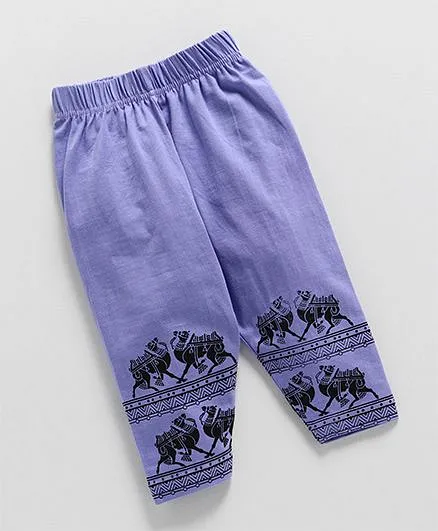 KiddoPanti Camel Print Capri Legging - Violet