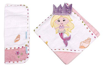 Abracadabra - Set Of Hooded Towel And Wash Cloth Mermaid
