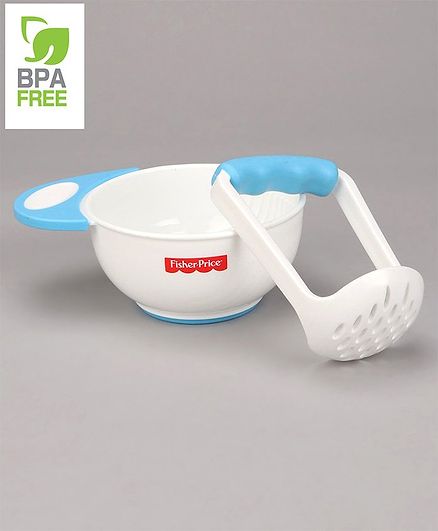 Fisher Price Baby Food Mash And Serve Bowl Set - Blue
