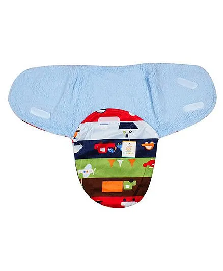 Ole Baby Mink Swaddle Blanket Cars & Boat Print - Green & Brown