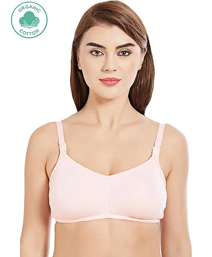Inner Sense Organic Antimicrobial Soft Feeding Bra With Removable Pads - Pink