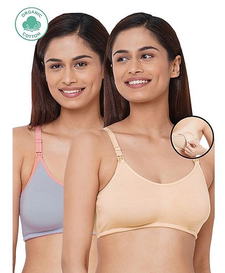 Inner Sense Organic Antimicrobial Soft Maternity Bra - Multicolor