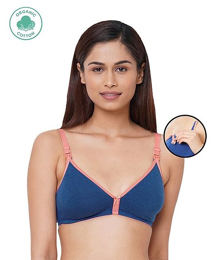 Inner Sense Organic Antimicrobial Soft Nursing Bra - Blue