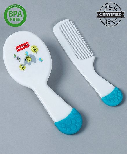 Babyhug Ergo Grip Hair Brush & Comb Grooming Set - Blue