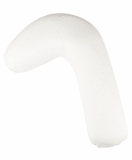 The White Willow Memory Foam J-Shaped Side Sleeping Maternity Pillow - White