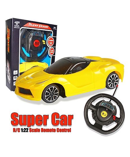 Planet of Toys Steering Wheel Remote Control Mini Lamborghini Car - Yellow