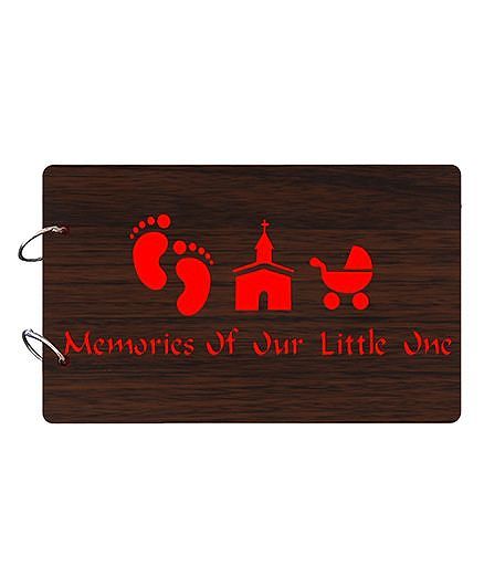 Studio Shubham Memories of Our Little One Wooden Scrap Book - Dark Brown
