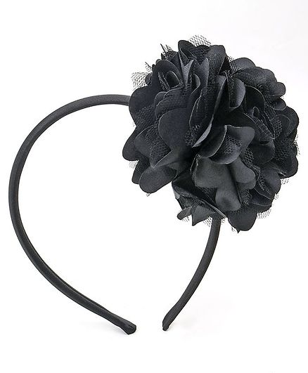 Babyhug Hair band With Floral Applique - Black