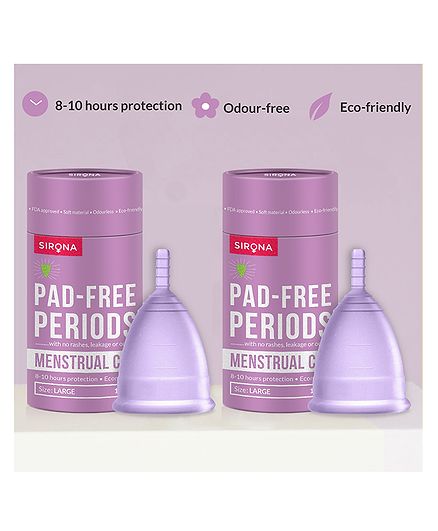 Sirona Reusable Menstrual Cup for Women - Large Size (Pack of 2)
