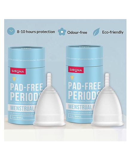 Sirona Reusable Menstrual Cup with Medical Grade Silicon - Small (2 Unit)