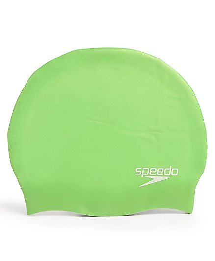 Speedo Junior Plain Moulded Silicone Swimming Cap - Green