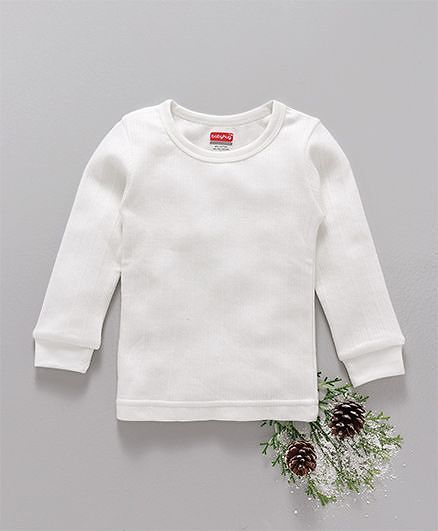 Babyhug Full Sleeves Pullover Thermal Vest - Off White