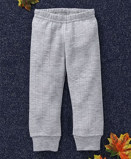 Babyhug Full Length Thermal Leggings - Whitish Grey