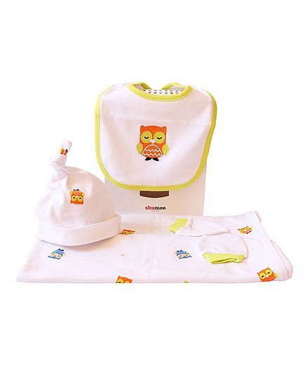 Shumee Baby’s Little Essentials Organic Cotton Clothing Gift Set Olly The Owl - White
