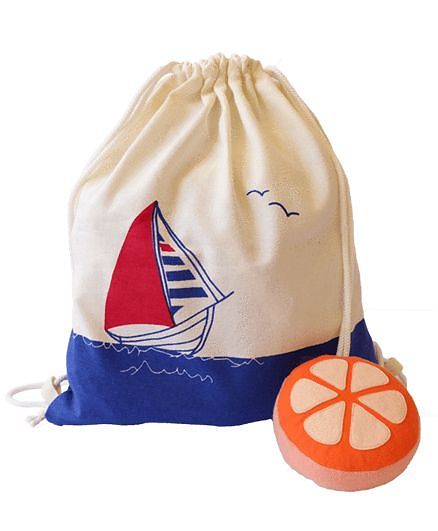 Shumee Treasure Trove Canvas Bag - Boat (Blue Cream)