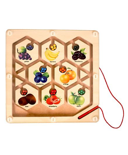 Brainsmith Wooden Fruit Maze - Multi Color