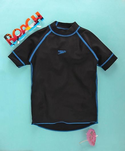 Speedo Half Raglan Sleeves Sun Top - Black