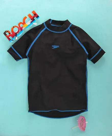 Speedo Half Raglan Sleeves Sun Top - Black