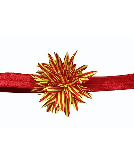 Bellazaara Zebrastriped Headband - Yellow And Red