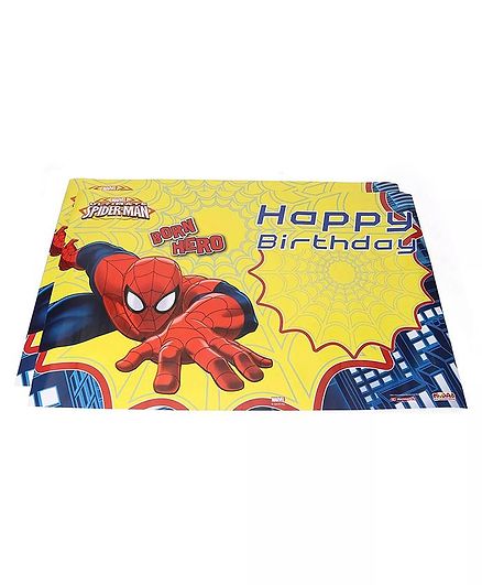 Funcart Spider Man Happy Birthday Poster Yellow - Pack of 2