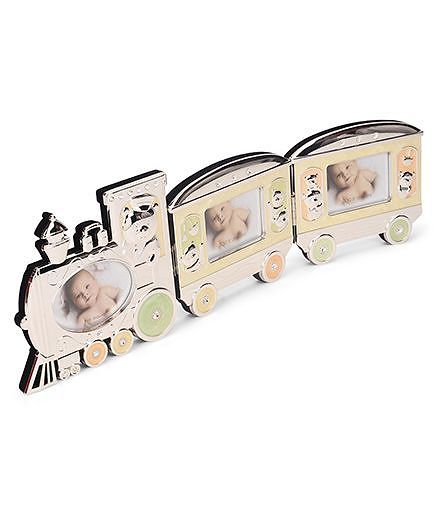 Archies Train Shape Metal Photo Frame - Golden