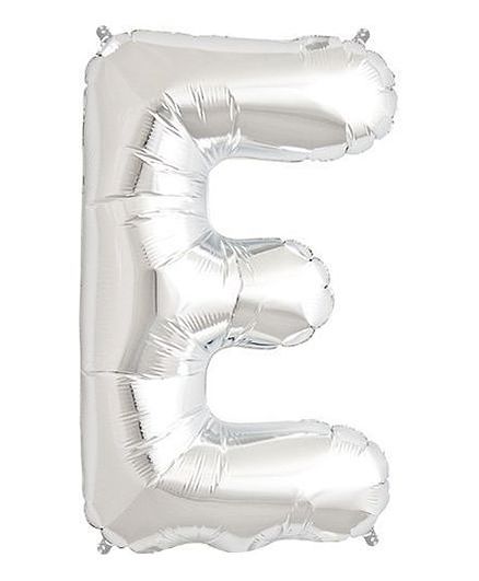 Shopperskart Helium Foil Balloon E Shape - Silver