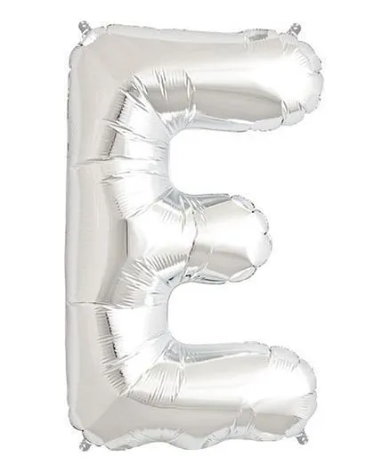 Shopperskart Helium Foil Balloon E Shape - Silver
