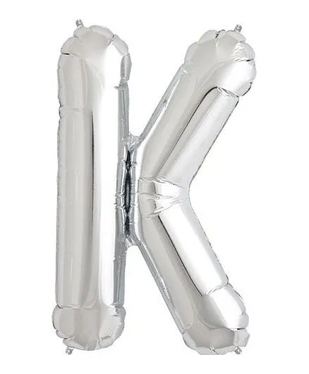 Shopperskart Helium Foil Balloon K Shape - Silver