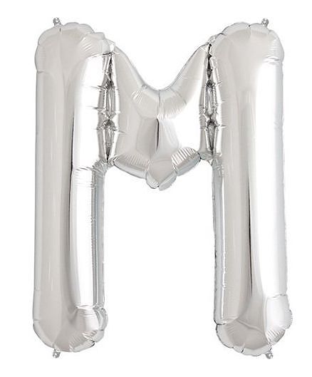 Shopperskart Helium Foil Balloon M Shape - Silver